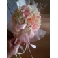 elegante roze / lichtgroen rond bruiloft boeket / bruidsboeket met chiffon kralen decoratie