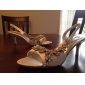 Satin Upper Mid Heel Strappy Sandals Wedding Bridal Shoes (More Colors) 