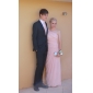 Sheath/ Column One Shoulder Floor-length Side-Draped Chiffon Evening Dress