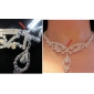 lindo strass tcheco com liga colar banhado de noiva e brincos conjunto de jóias