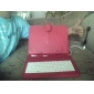 lederen beschermhoes met toetsenbord + ingebouwde de schuif slot voor 8 inch tablet pc - rood