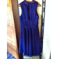 A-line High Neck Knee-length Chiffon Bridesmaid/Wedding Party Dress 