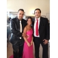  Sheath/Column One Shoulder Chiffon Evening Dress With Sweep/Brush Train