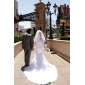 Trumpet/ Mermaid One Shouler Court Train Organza Tiered Wedding Dress