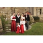 Sheath/ Column Scoop Floor-length Satin Bridesmaid/ Wedding Party Dress