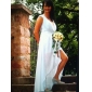 Chiffon Sheath/Column V-neck Asymmetrical Evening Dress inspired by Rosario Dawson 