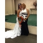 Trumpet/Mermaid Halter Floor-length Satin Bridesmaid/Wedding Party Dress