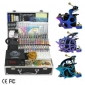  3 Cast Iron Guns Tattoo Kit with LCD Power and 55 Color Ink