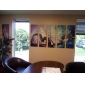 Hand-painted Floral Oil Painting with Stretched Frame - Set of 6
