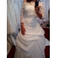 A-line Jewel Chapel Train Taffeta Wedding Dress
