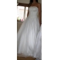 Ball Gown Strapless Beading Floor-length Tulle Wedding Dress 