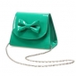 Patent Faux Leather Mini Bag With Bow And Chain Strap