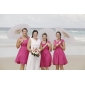 A-line V-neck Sleeveless Knee-length Chiffon Bridesmaid Dress