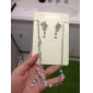 prachtige Tsjechische steentjes met aluminium plated bruiloft halsketting en oorbellen sieraden set
