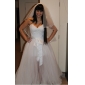 Two-In-One A-line Princess Sweetheart Floor-length Tulle Wedding Dress