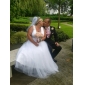 A-line V-neck Floor-length Tulle Wedding Dress 