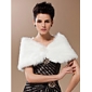 faux fur occasione speciale / scialle da sposa in avorio con chiusura anteriore perla