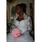 A-line Strapless Floor-length Organza Wedding Dress