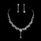 High Quality Czech Rhinestones With Alloy Plated Wedding Jewelry Set,Including Necklace And Earrings