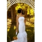 Trumpet/ Mermaid One Shouler Court Train Organza Tiered Wedding Dress