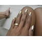 75pcs Metal Shiny Silver And Golden Acrylic UV Gel False Nail Art Tips