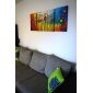 Hand-painted Abstract Oil Painting with Stretched Frame - Set of 3