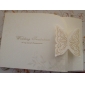 Elegant Tri-fold Wedding Invitation With Laser-cut Butterfly (Set of 50)
