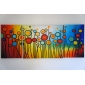 Hand-painted Abstract Oil Painting with Stretched Frame - Set of 3