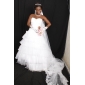 A-line Strapless Floor-length Organza Wedding Dress