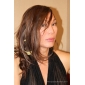 Capless Long Chocolate Brown Body Wave 100% Human Hair Wig with Side Bang