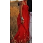 Empire One Shoulder Floor-length Chiffon Over Elastic Satin Bridesmaid/Wedding Party Dress 