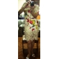 ts pesado vestido de seda bordado impresso