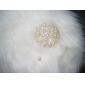 Faux Fur Special Occasion/Wedding Shawl In Ivory With Pearl Front Closure