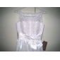 A-line Scoop Short/Mini Taffeta Wedding Dress 