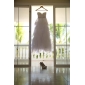 A-line Princess Sweetheart Strapless Floor-length Organza Wedding Dress 