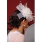 tul magnífica pluma de novia con velo / casco