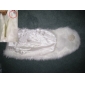 Faux Fur Special Occasion/Wedding Shawl In Ivory With Pearl Front Closure