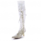 tacco alto in raso di qualità superiore ad alta chiuso le dita dei piedi da sposa stivali al ginocchio hiht / colori shoes.more nozze disponibili