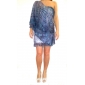 ts en skulder havet slag chiffon print kjole