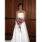 Ball Gown Strapless Cathedral Train Chiffon Over Satin Wedding Dress 