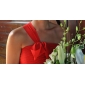 Empire One Shoulder Floor-length Chiffon Over Elastic Satin Bridesmaid/Wedding Party Dress 