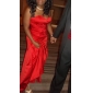  Trumpet/Mermaid Sweetheart Floor-length Satin Bridesmaid Dress With Flower(s) 