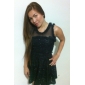 ts Spleißen Mesh ruffle dress