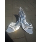 Satin Upper Mid Heel Strappy Sandals Wedding Bridal Shoes (More Colors) 