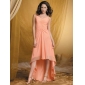Sheath/ Column Strapless Floor-length Chiffon Bridesmaid/ Wedding Party Dress With A Wrap