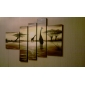 Hand-painted Landscape Oil Painting with Stretched Frame - Set of 5