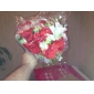 Satin / Cotton Rose And Lily Round Shape Wedding Bouquet
