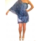 ts en skulder havet slag chiffon print kjole