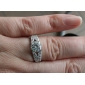 cubic zirconia og rhinestone med platina plating ring