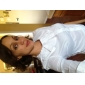 TS Ruffle Neckline 3/4 Sleeve Blouse Shirt